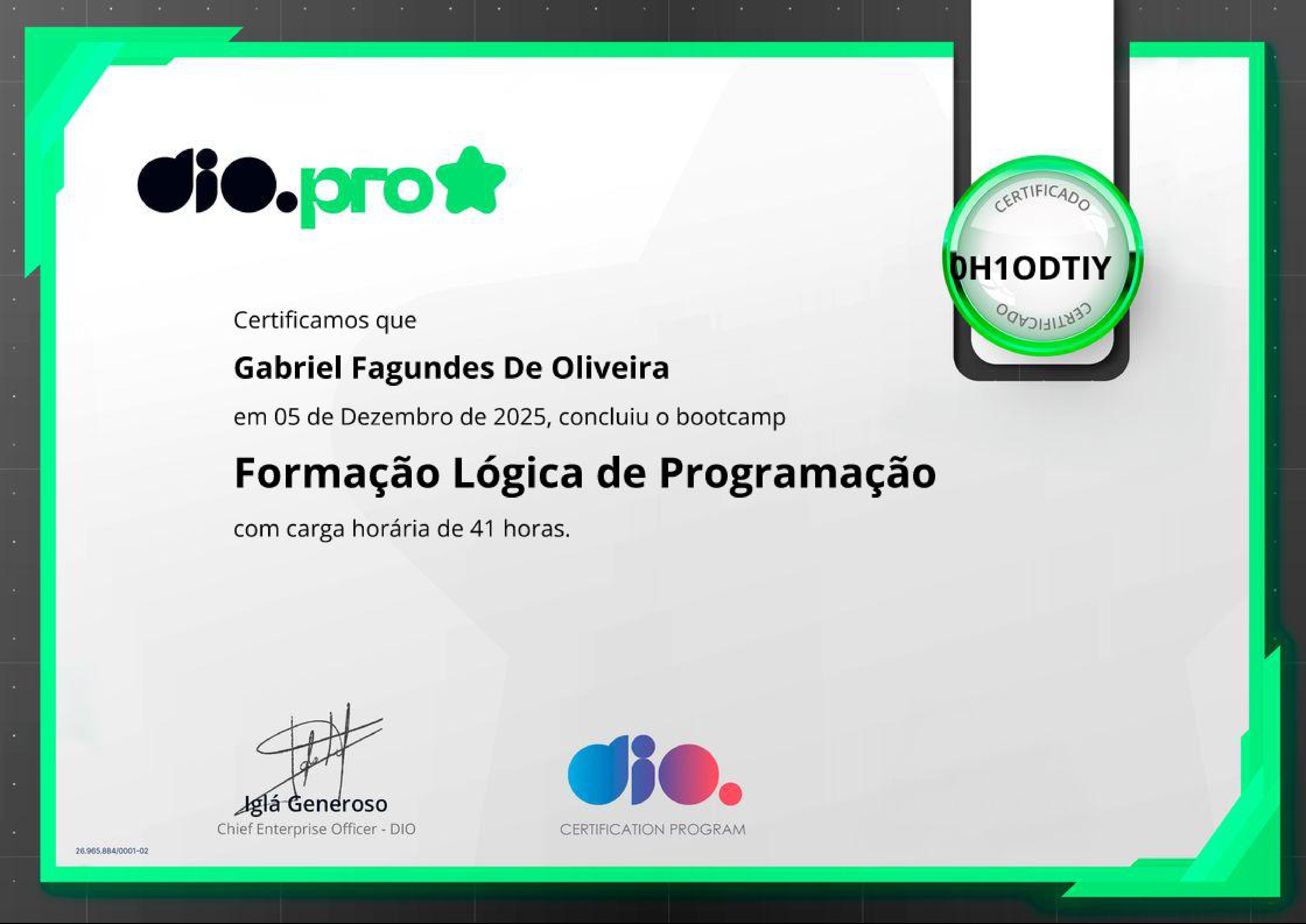  certificado Logica De Programação